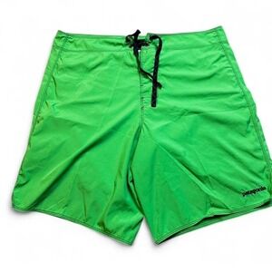 Patagonia lime green summer beach board shorts activewear size 34